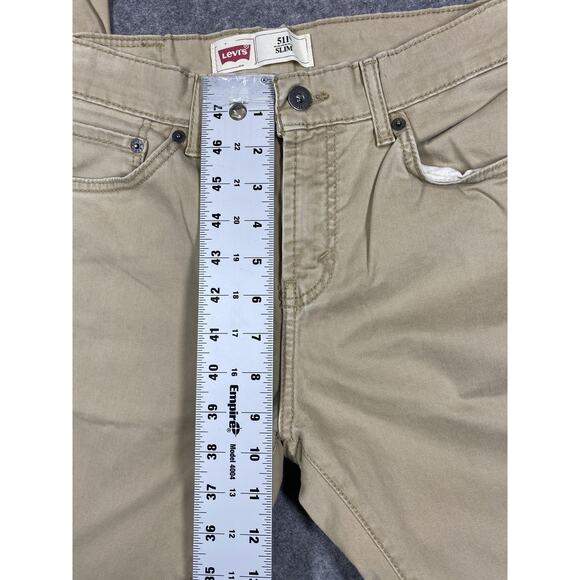 Levi's 511 Jeans Boys 18 Regular 29x29 Khaki Twill Slim Fit Stretch 5 Pocket - Picture 3 of 16